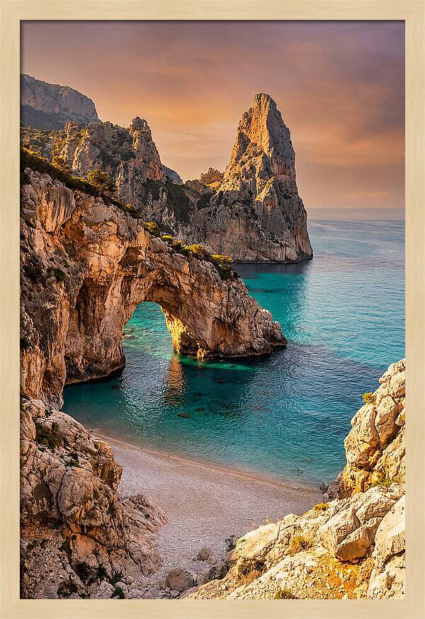 Cala Goloritze Natural Arch At Sunset