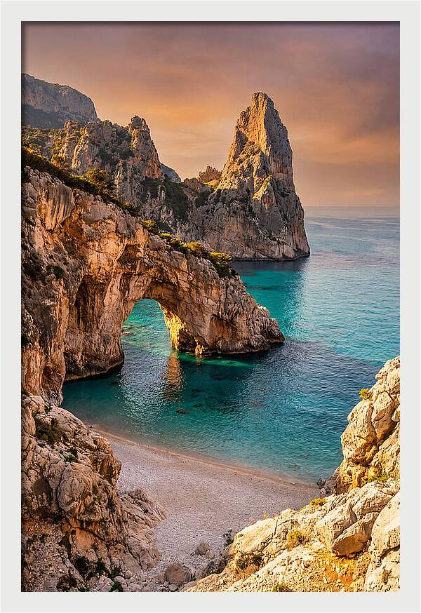 Cala Goloritze Natural Arch At Sunset