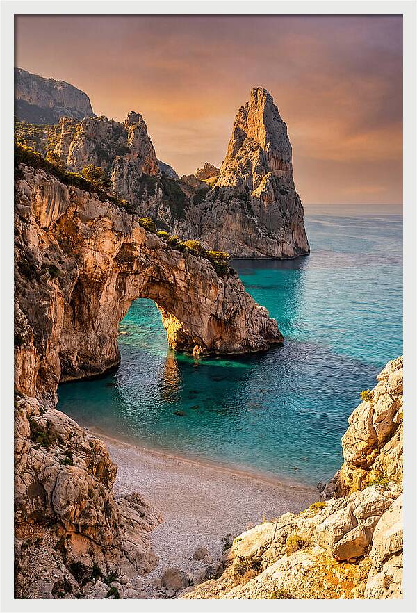 Cala Goloritze Natural Arch At Sunset