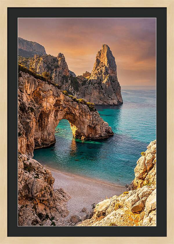 Cala Goloritze Natural Arch At Sunset