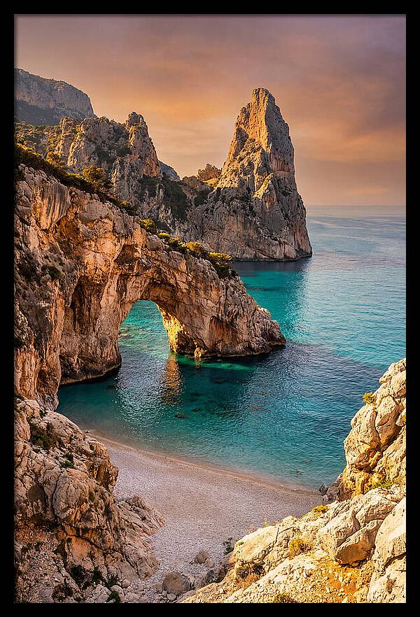 Cala Goloritze Natural Arch At Sunset