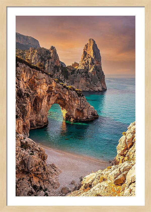 Cala Goloritze Natural Arch At Sunset