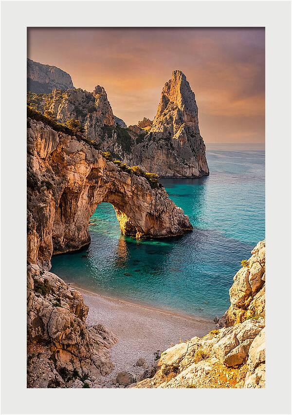 Cala Goloritze Natural Arch At Sunset