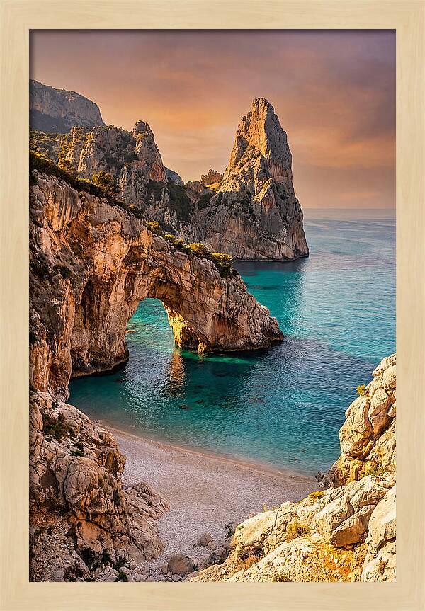 Cala Goloritze Natural Arch At Sunset