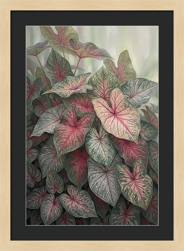 Caladium Foliage In Bloom