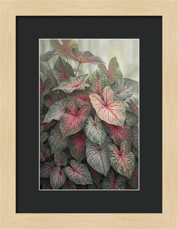 Caladium Foliage In Bloom