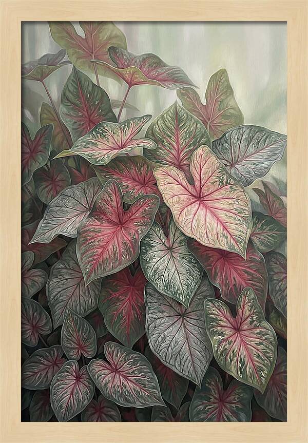 Caladium Foliage In Bloom