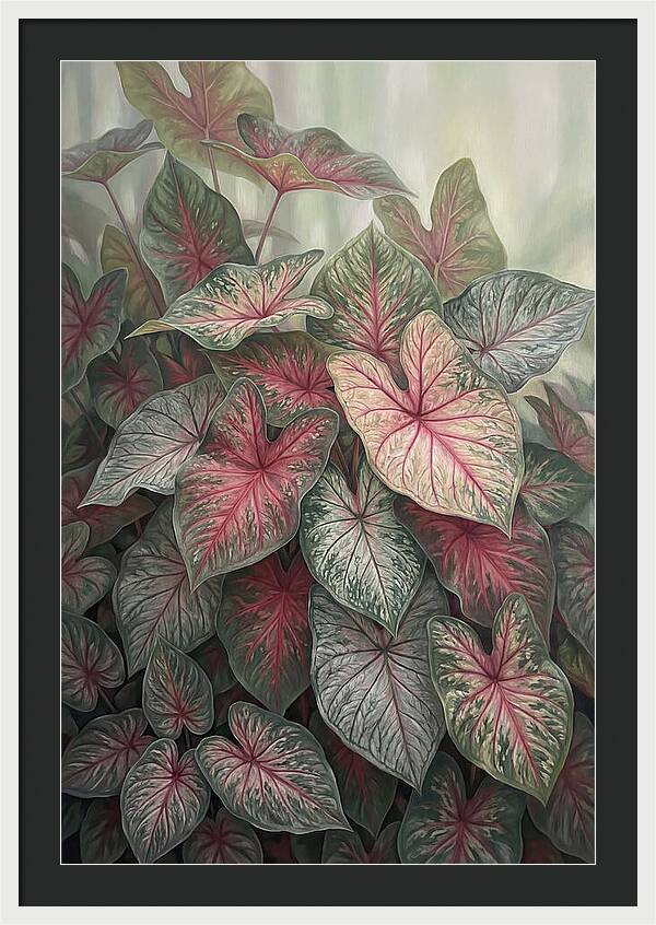 Caladium Foliage In Bloom