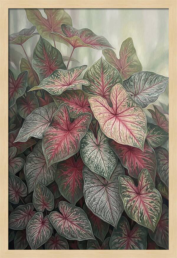 Caladium Foliage In Bloom