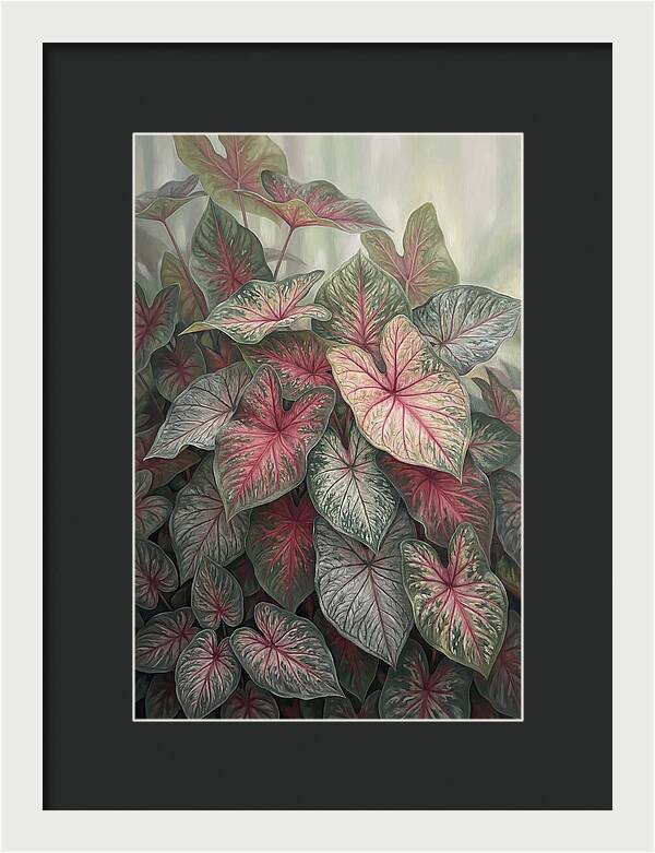 Caladium Foliage In Bloom