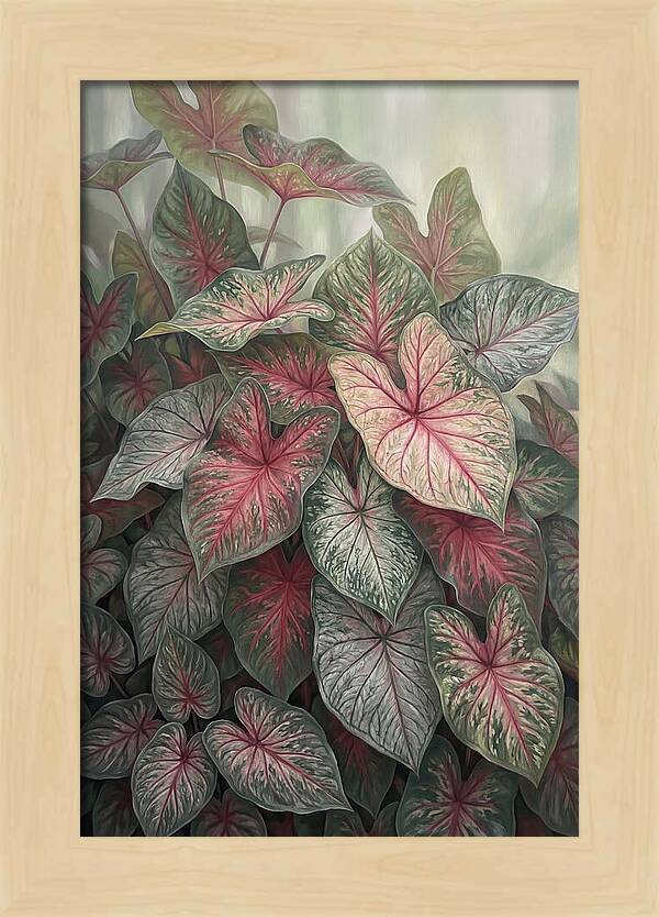 Caladium Foliage In Bloom