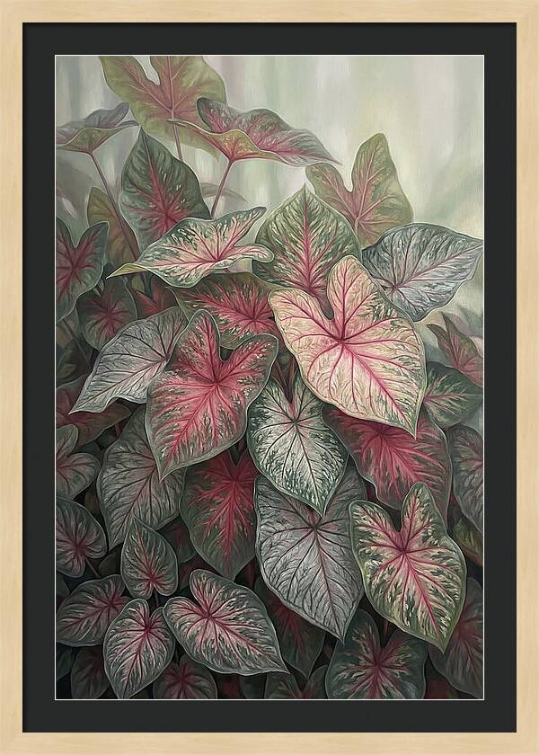 Caladium Foliage In Bloom