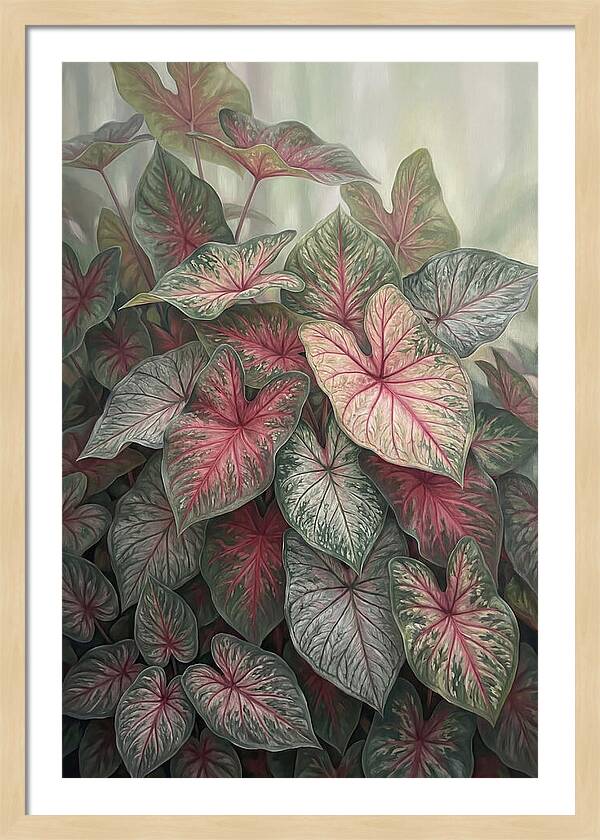 Caladium Foliage In Bloom
