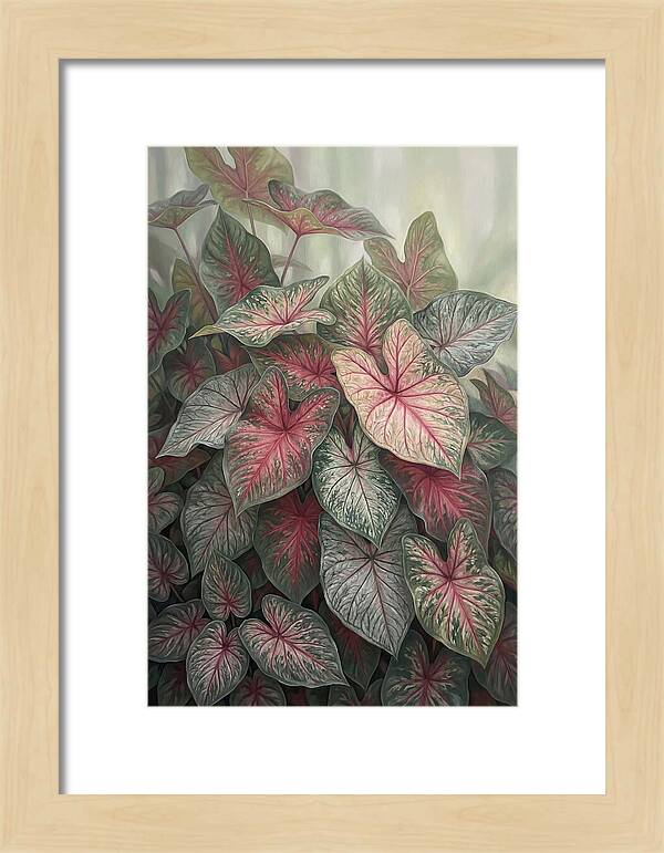 Caladium Foliage In Bloom