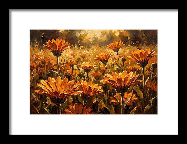 Calendula Flowers In Warm Orange And Gold