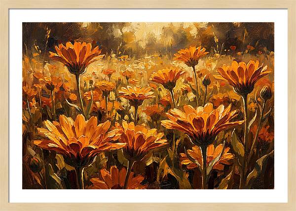 Calendula Flowers In Warm Orange And Gold