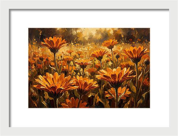 Calendula Flowers In Warm Orange And Gold