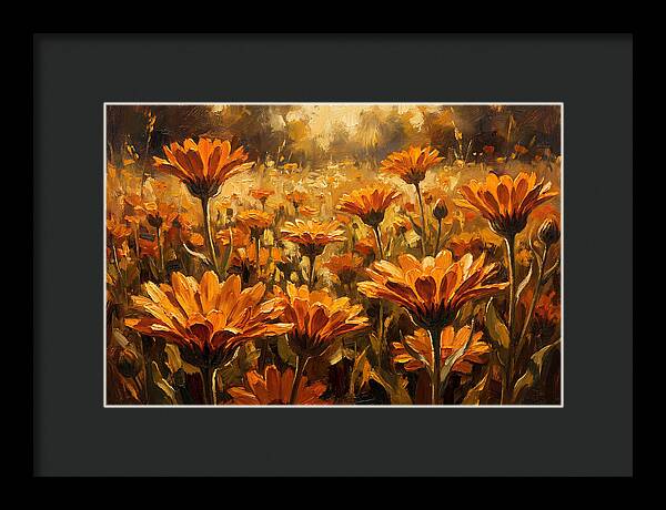 Calendula Flowers In Warm Orange And Gold