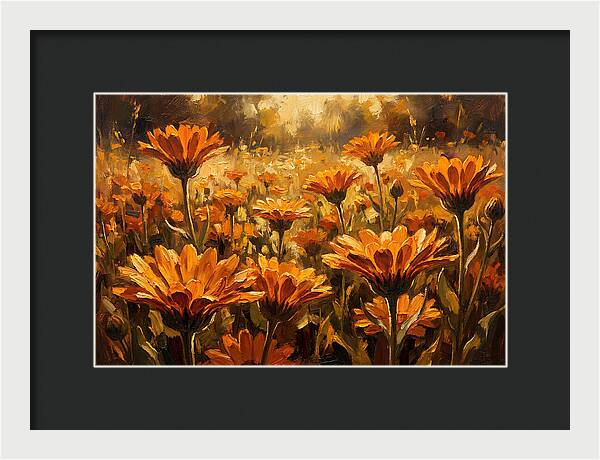 Calendula Flowers In Warm Orange And Gold