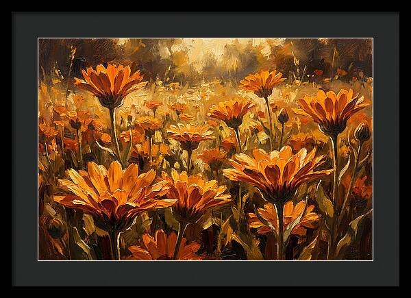 Calendula Flowers In Warm Orange And Gold