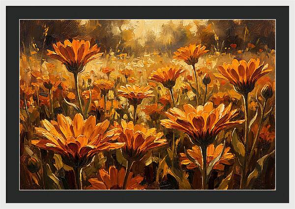 Calendula Flowers In Warm Orange And Gold