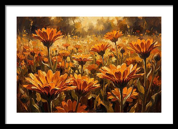 Calendula Flowers In Warm Orange And Gold