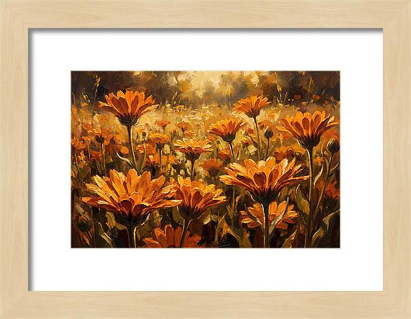 Calendula Flowers In Warm Orange And Gold