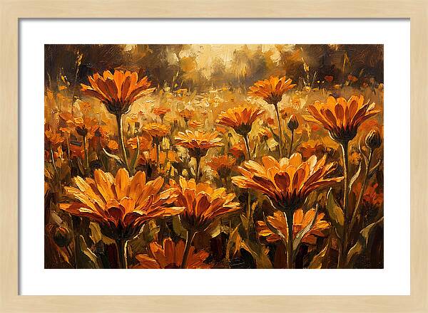 Calendula Flowers In Warm Orange And Gold