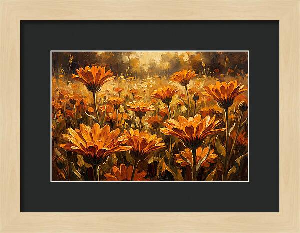 Calendula Flowers In Warm Orange And Gold