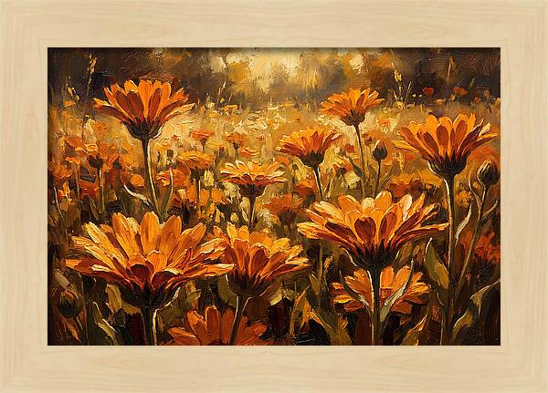 Calendula Flowers In Warm Orange And Gold