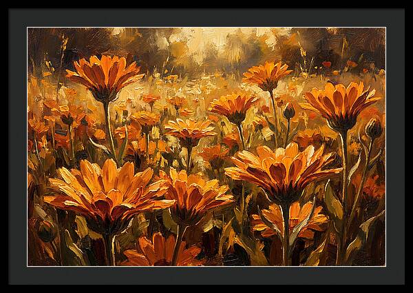 Calendula Flowers In Warm Orange And Gold