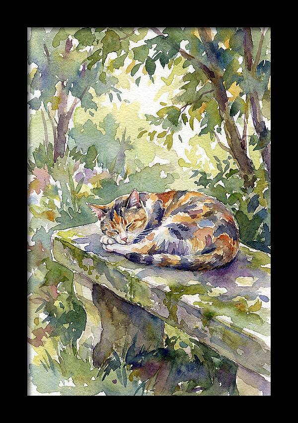 Calico Cat In Tranquil Garden