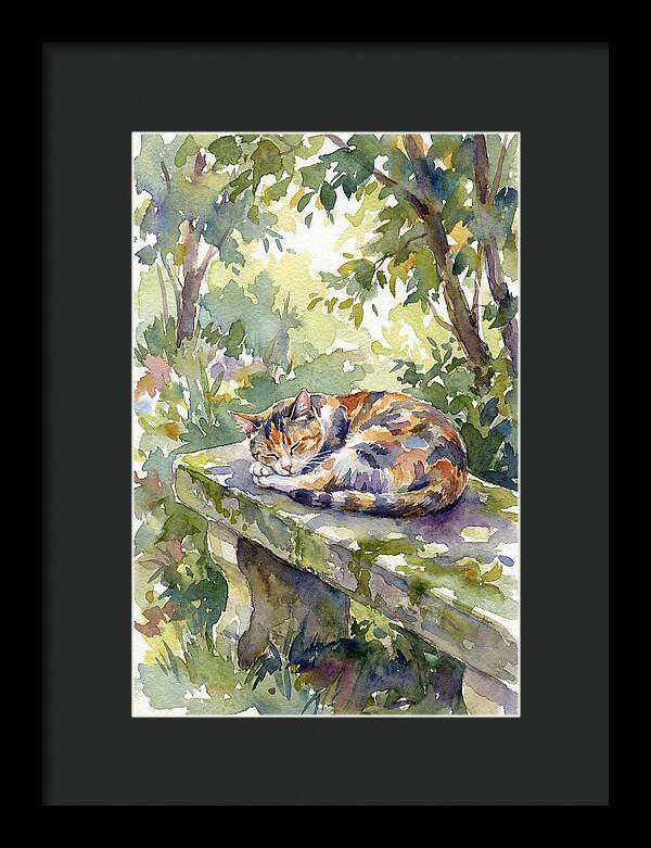 Calico Cat In Tranquil Garden