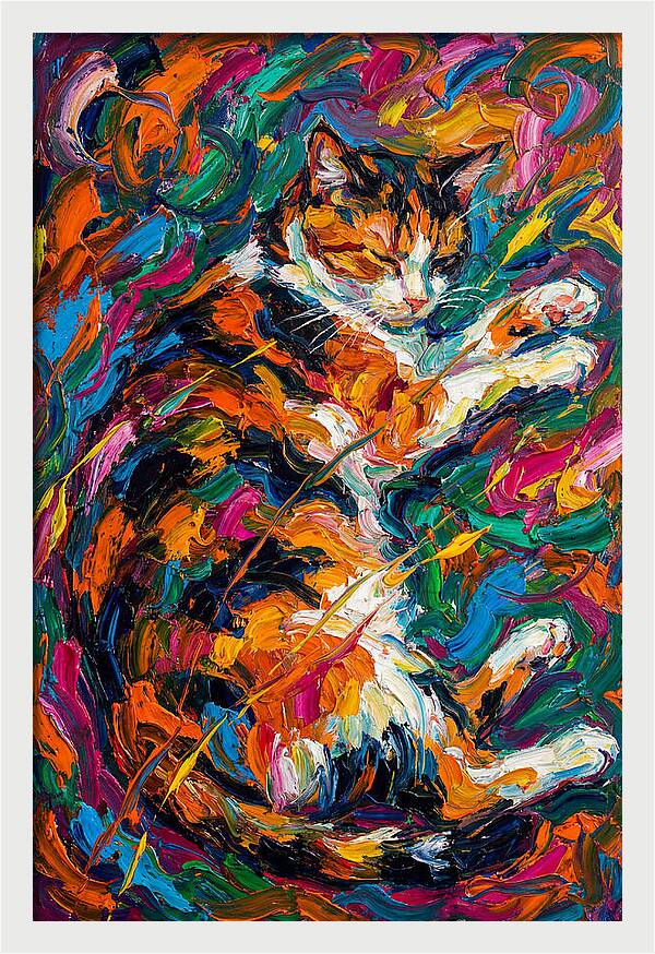 Calico Cat In Vibrant Colors
