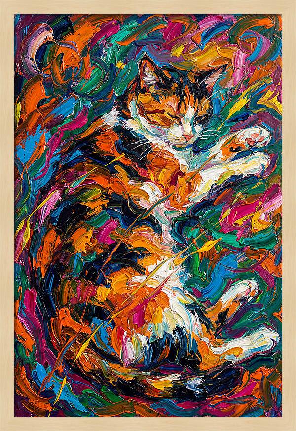 Calico Cat In Vibrant Colors