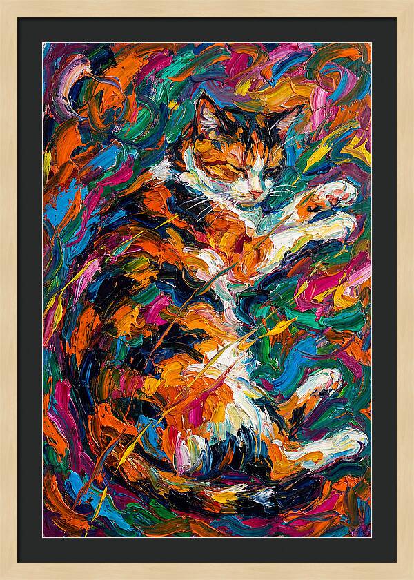 Calico Cat In Vibrant Colors