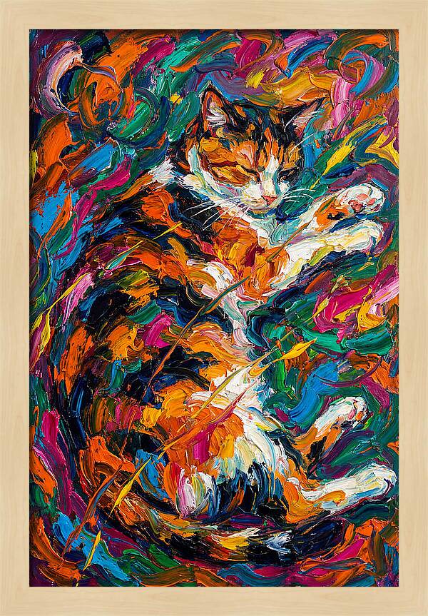 Calico Cat In Vibrant Colors