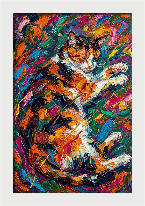 Calico Cat In Vibrant Colors