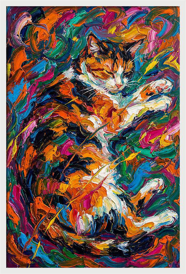 Calico Cat In Vibrant Colors