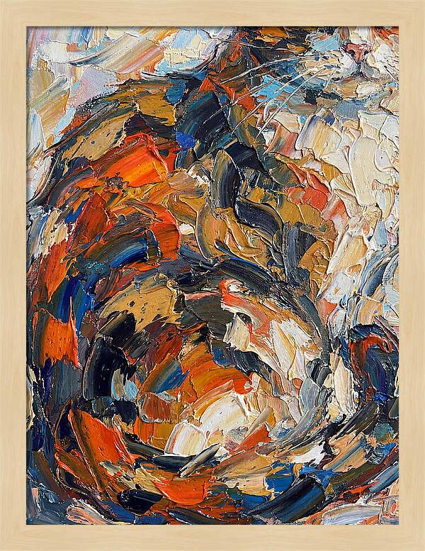 Calico Cat In Vibrant Swirls