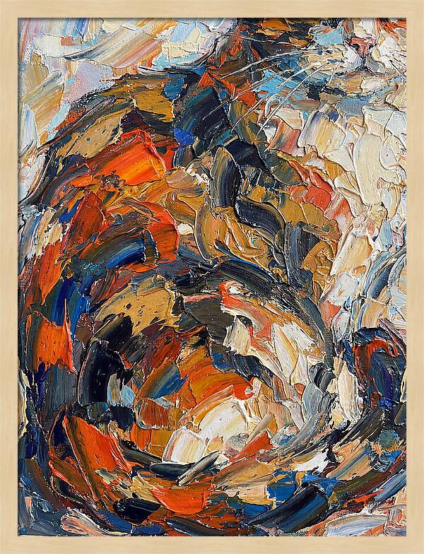 Calico Cat In Vibrant Swirls
