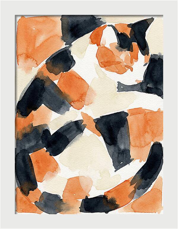 Calico Cat In Watercolor