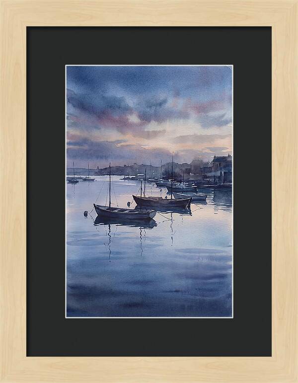 Calm Harbor At Blue Hour