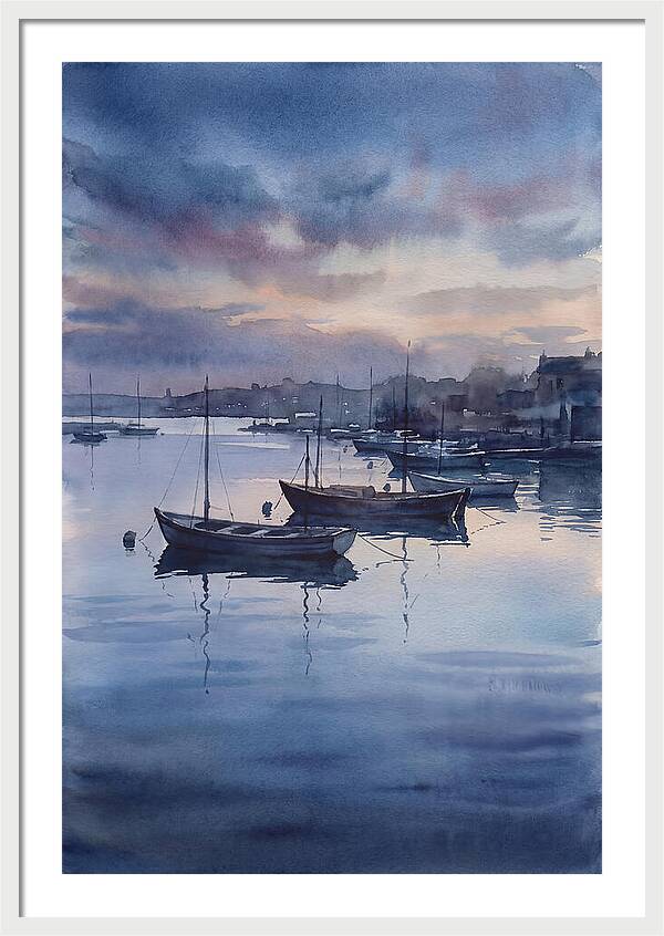 Calm Harbor At Blue Hour