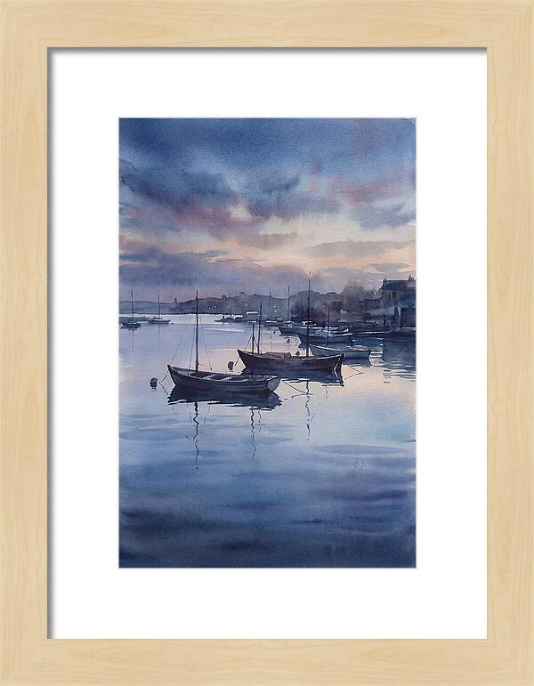 Calm Harbor At Blue Hour