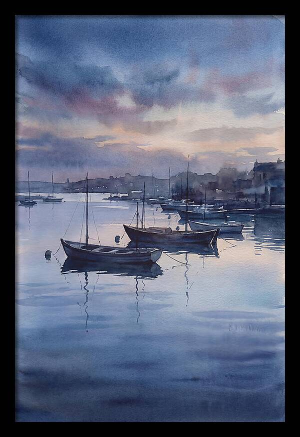 Calm Harbor At Blue Hour