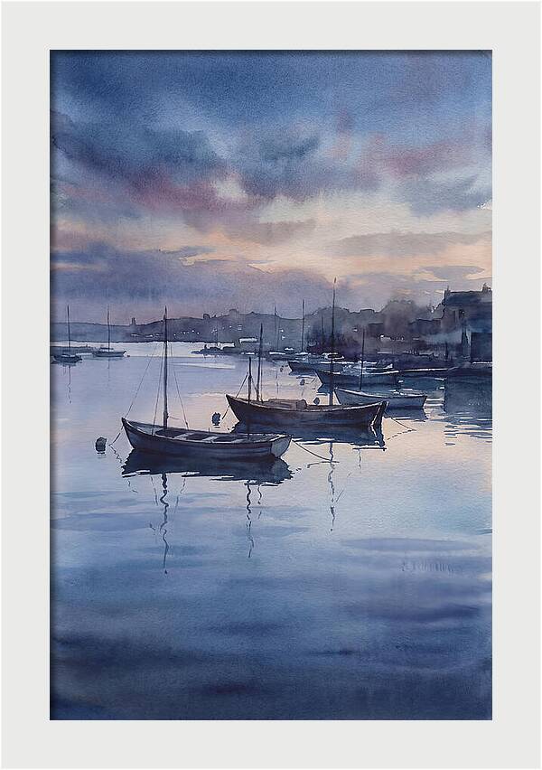Calm Harbor At Blue Hour