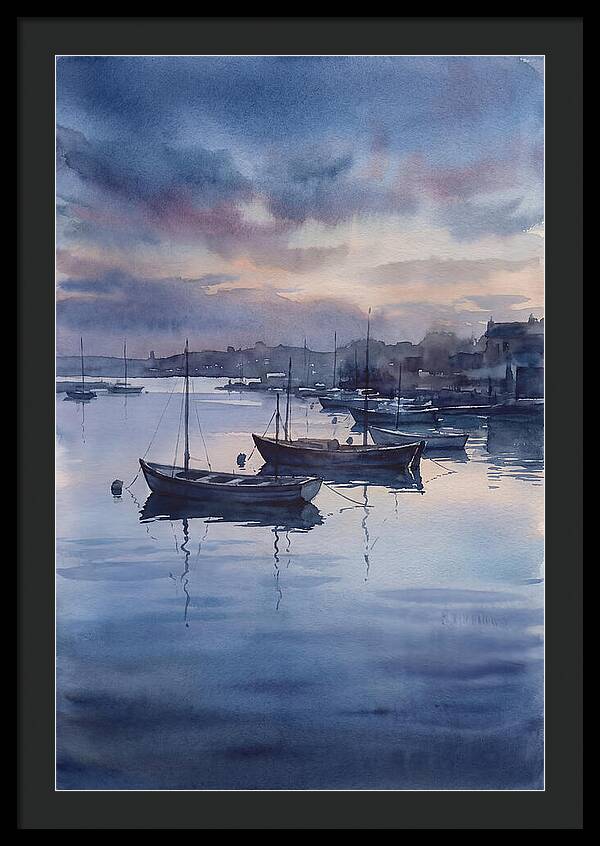 Calm Harbor At Blue Hour