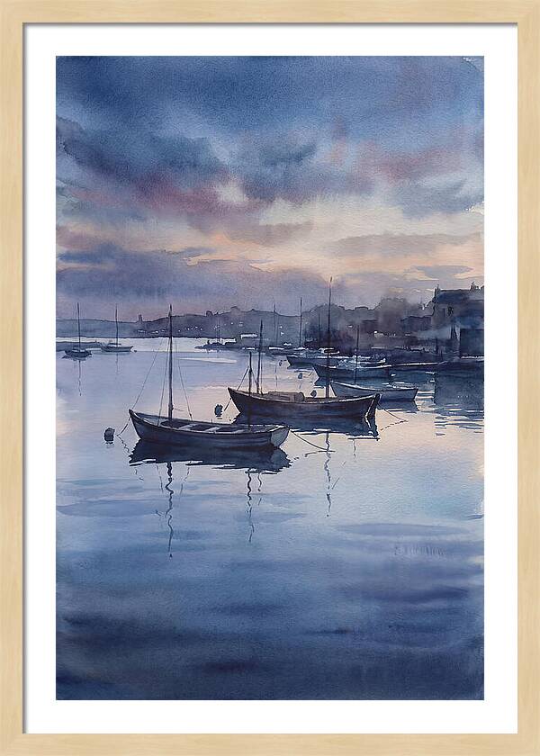 Calm Harbor At Blue Hour