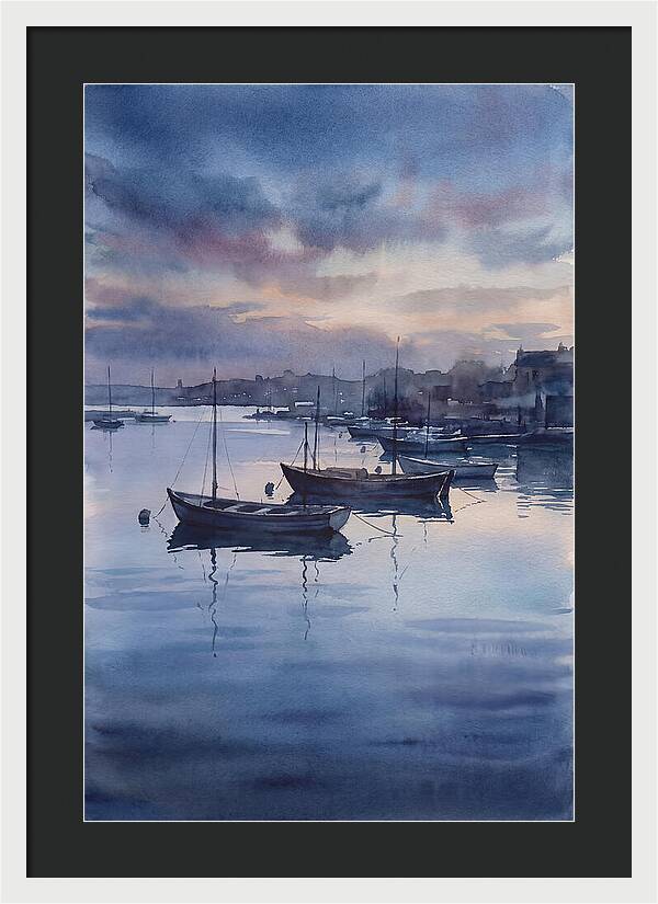 Calm Harbor At Blue Hour
